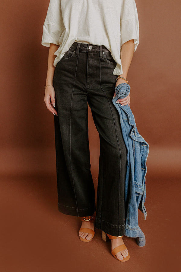 The Carmen High Waist Wide Leg Jean in Black Image 1