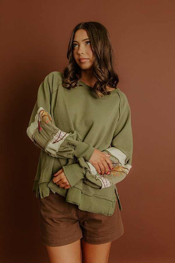 Harvest Moon Embroidered Sweatshirt Image 1