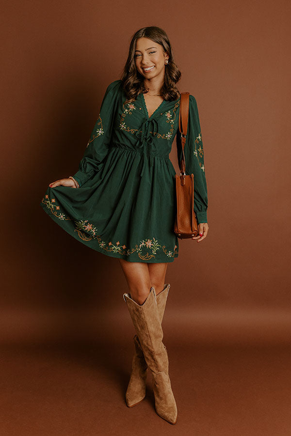 Countryside Cutie Floral Embroidered Mini Dress Image 1