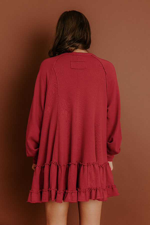 Kind Eyes Eyelet Mini Dress in Red Image 5