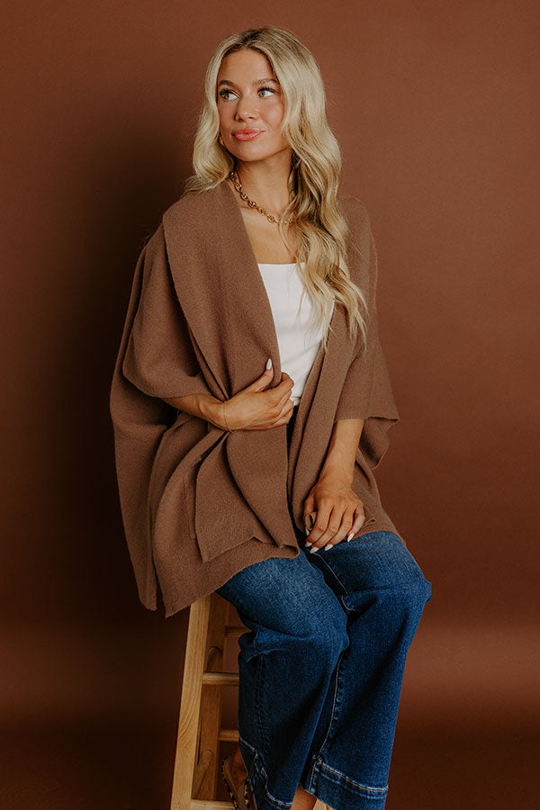 Cuddle Season Knit Cardigan in Mocha Image 1