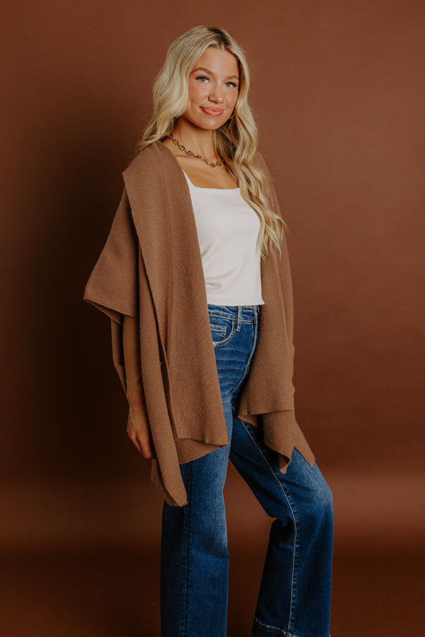 Cuddle Season Knit Cardigan in Mocha Image 4