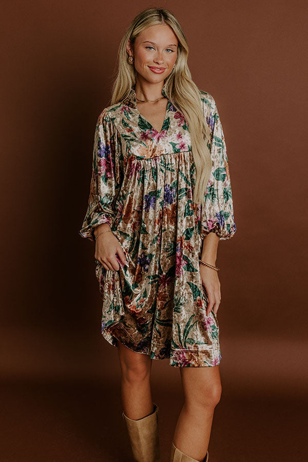 Willow Walk Floral Velvet Mini Dress Image 3