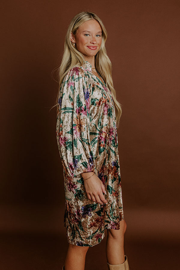 Willow Walk Floral Velvet Mini Dress Image 5