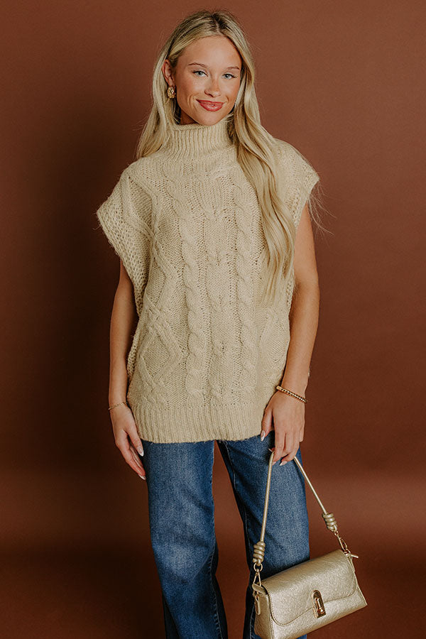 Cozy Mindset Cable Knit Sweater Top Image 1