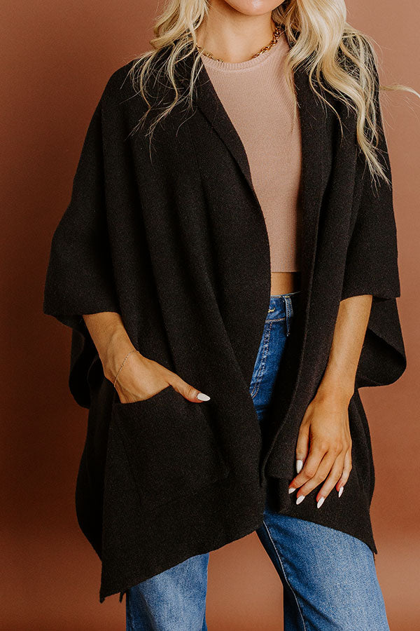 Cuddle Season Knit Cardigan in Black Image 3
