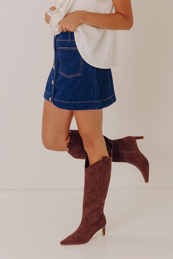 The Violet High Waist Denim Mini Skirt Image - 3
