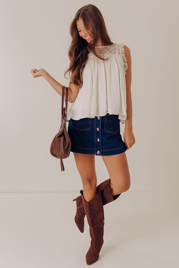 The Violet High Waist Denim Mini Skirt Image - 2