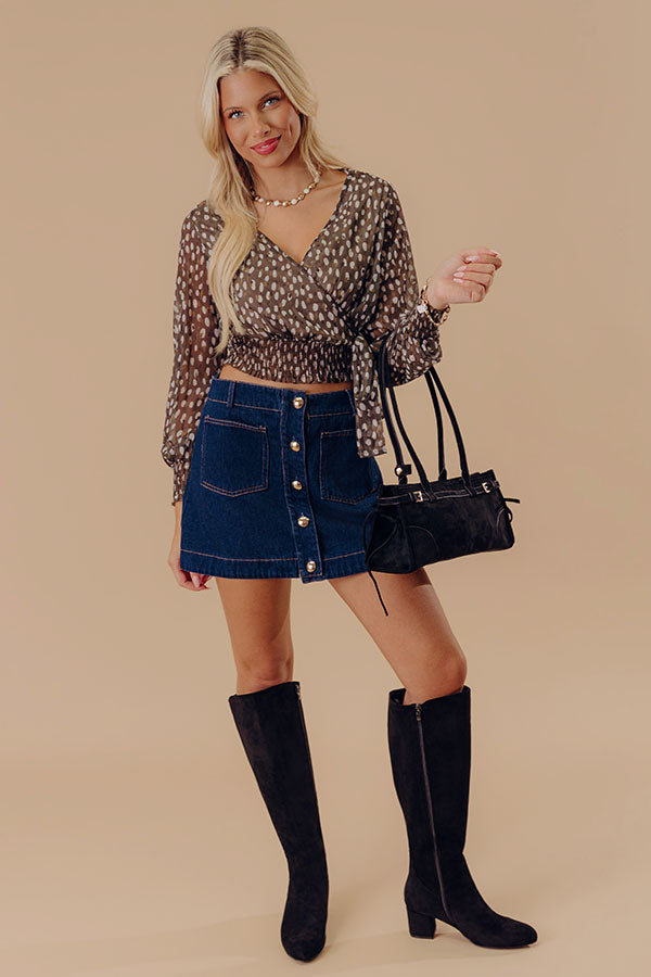 The Violet High Waist Denim Mini Skirt
