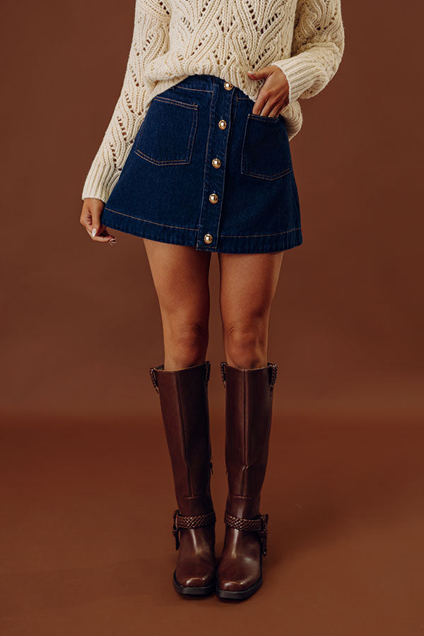 The Violet High Waist Denim Mini Skirt