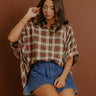 Plaid Affair Oversized Button Up Top Image 1