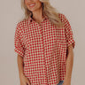 Picnic At The Park Oversized Gingham Button Up in Red/Yellow Image - 1