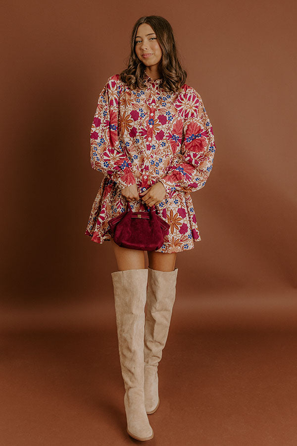 Vineyard Toast Floral Mini Dress Image 2