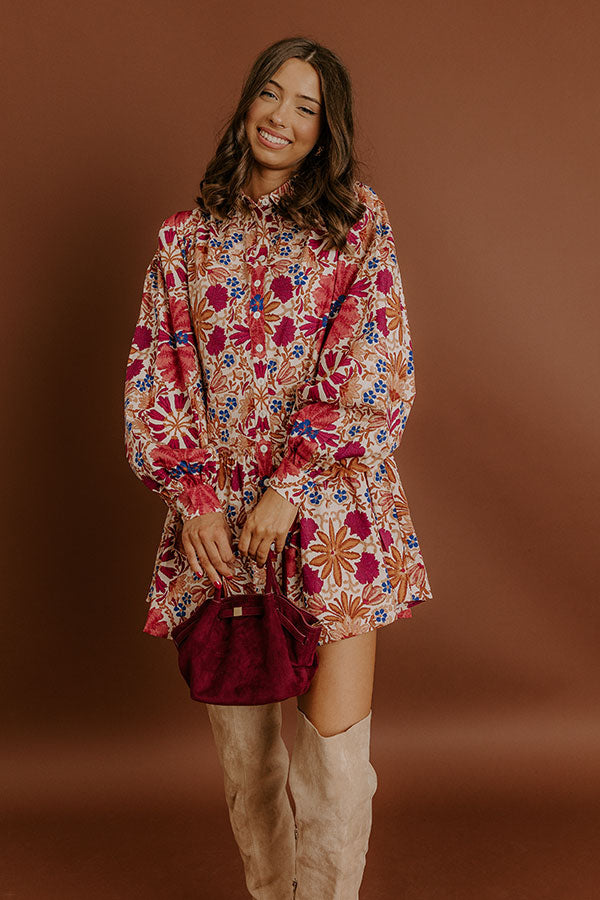 Vineyard Toast Floral Mini Dress Image 4