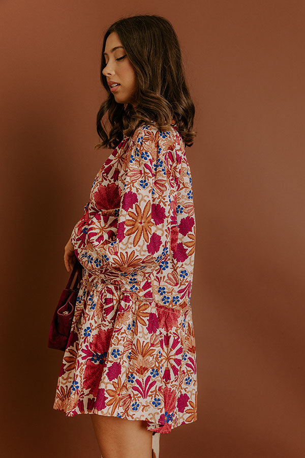 Vineyard Toast Floral Mini Dress Image 5