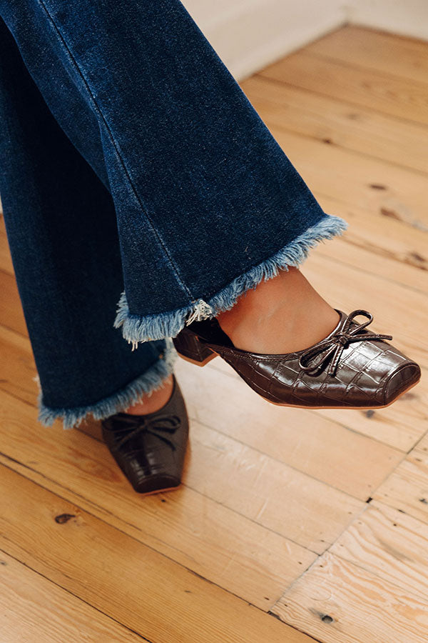 Geneva Faux Leather Heel in Chestnut