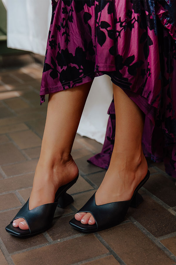 Soiree Faux Leather Heel
