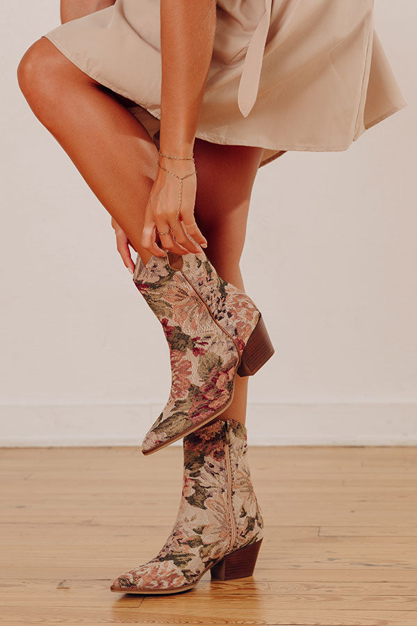 The Karina Floral Tapestry Boot Image - 1