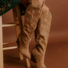 The Barcelona Faux Suede Knee High Boot in Camel Image 1