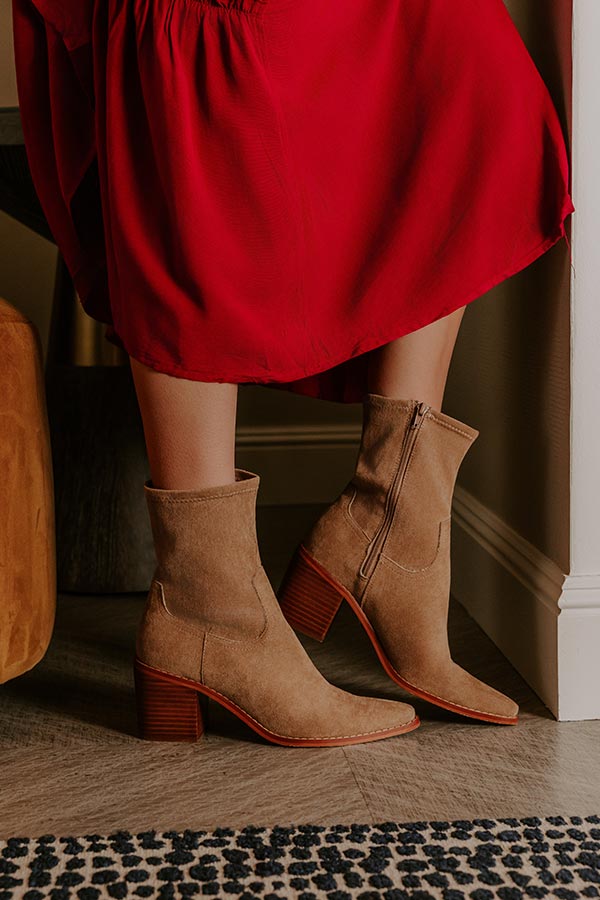 The Vienna Faux Suede Boot In Camel Image - 2