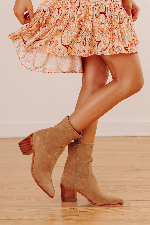 The Vienna Faux Suede Boot In Camel Image - 1