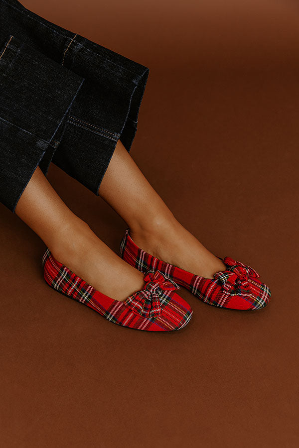 Sugar Rush Plaid Flats in Red Image 1