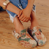 The Toni Floral Tapestry Clogs in Beige Image - 1