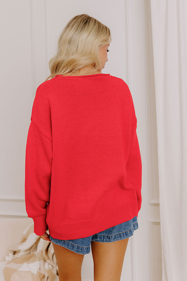 Sweet Lifestyle Knit Sweater in Red Image 5