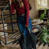 Wine Tasting Floral Jacquard Knit Top in Wine Image - 1