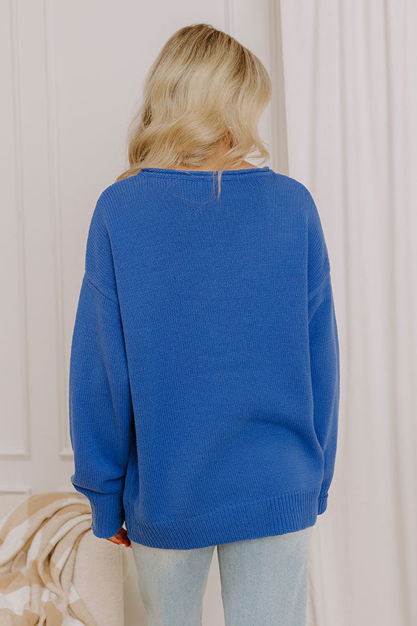 Sweet Lifestyle Knit Sweater in Ocean Blue Image 4