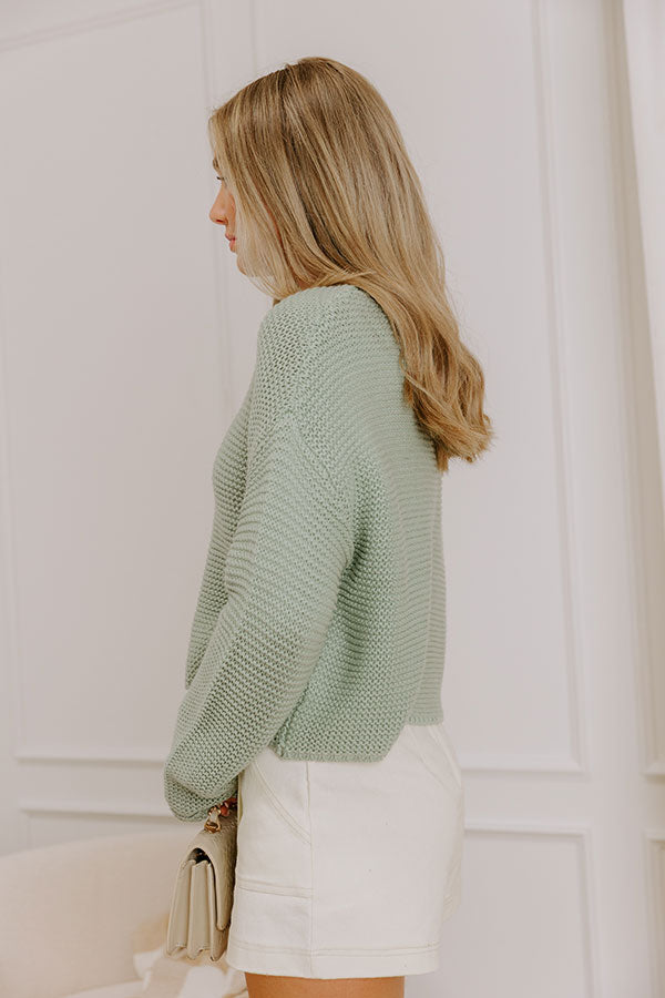 Chic And Cozy Knit Sweater in Pear Image 4