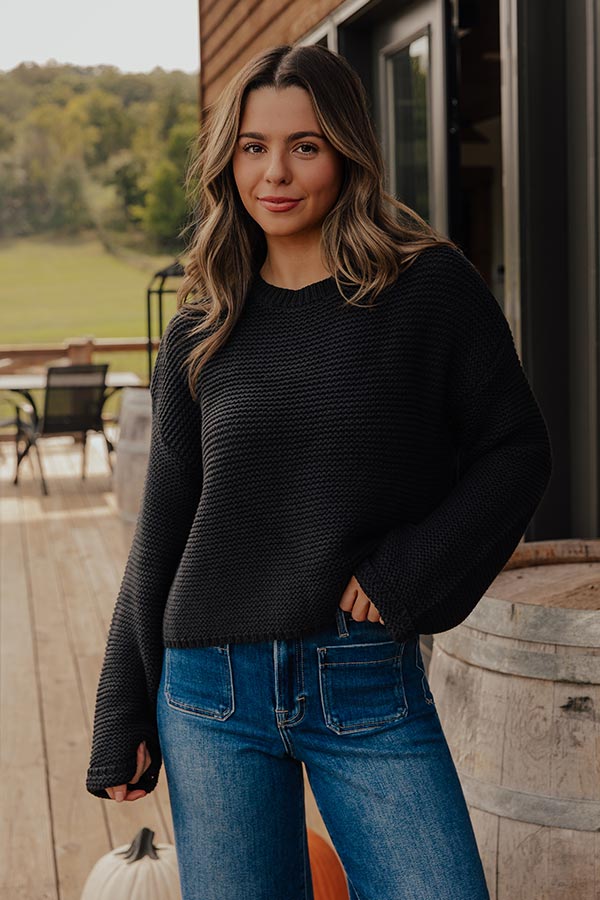 Chic And Cozy Knit Sweater in Black Image - 2