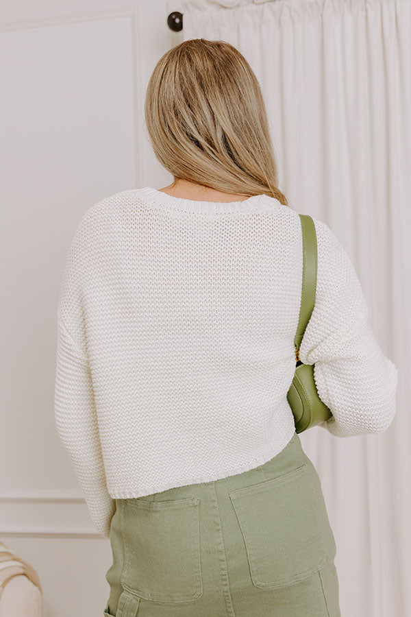 Chic And Cozy Knit Sweater in Ivory Image 5