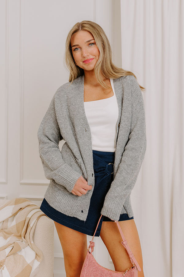 Cider Season Knit Cardigan in Grey Image 1