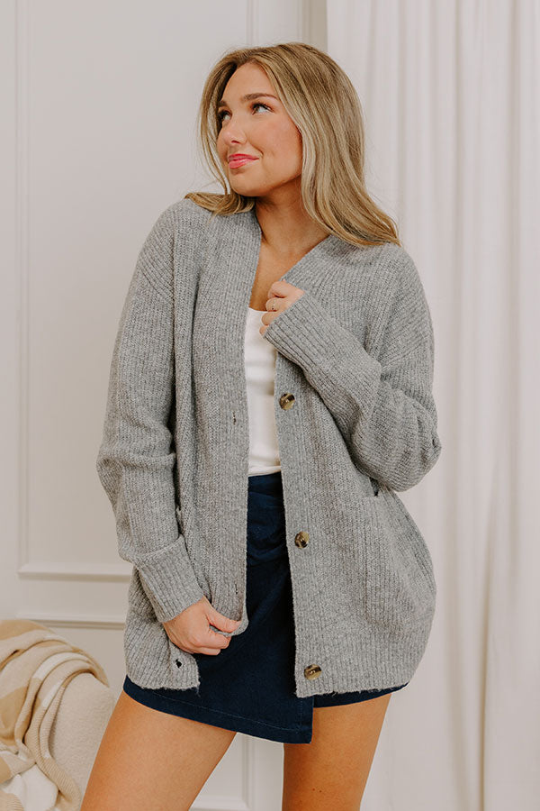 Cider Season Knit Cardigan in Grey Image 2