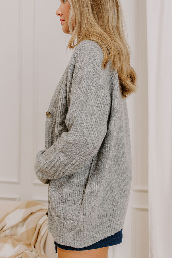 Cider Season Knit Cardigan in Grey Image 3