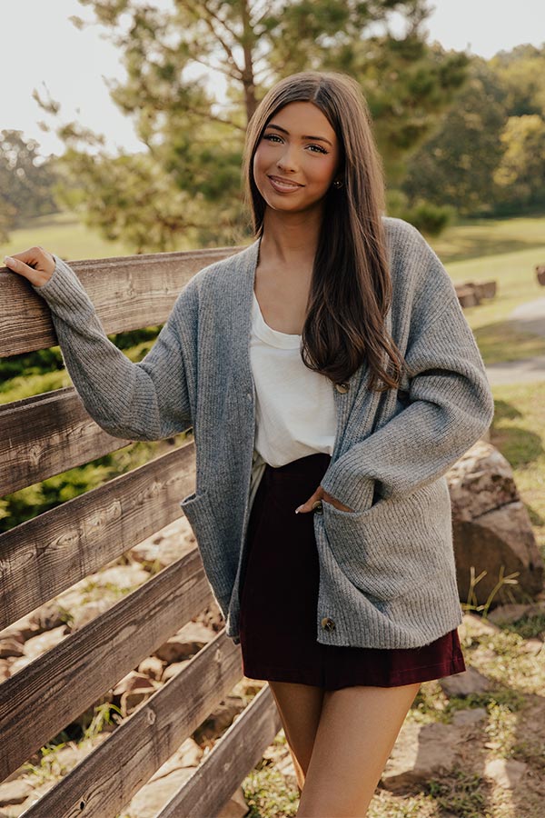 Cider Season Knit Cardigan in Grey Image - 2