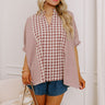 Charming Views Oversized Gingham Top in Purple Image 3