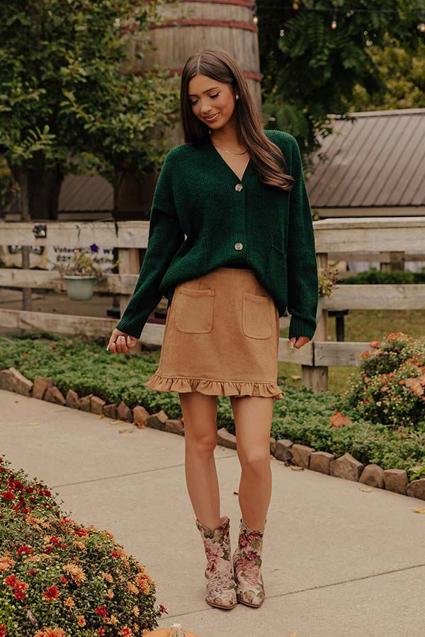 Cider Season Knit Cardigan in Hunter Green Image - 1