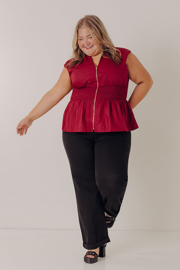 RISEN Ember Midrise Barrel Leg Jean Curves Image - 1