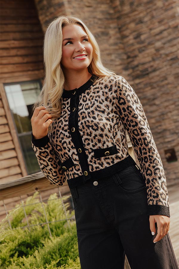 Urban Lifestyle Leopard Knit Cardigan Image - 1