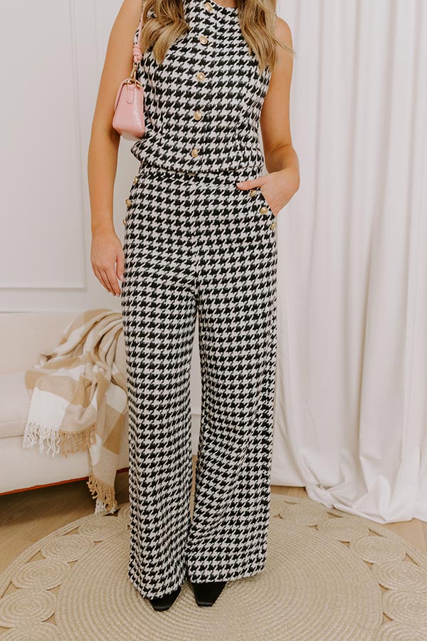 Manhattan Socialite High Waist Houndstooth Woven Pants Image 3