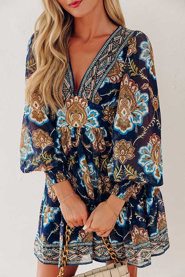 Boho Feels Floral Mini Dress Image - 2