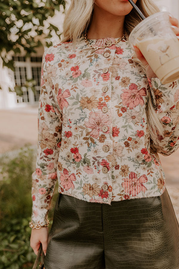 Sweet Meadow Floral Knit Cardigan Image 3