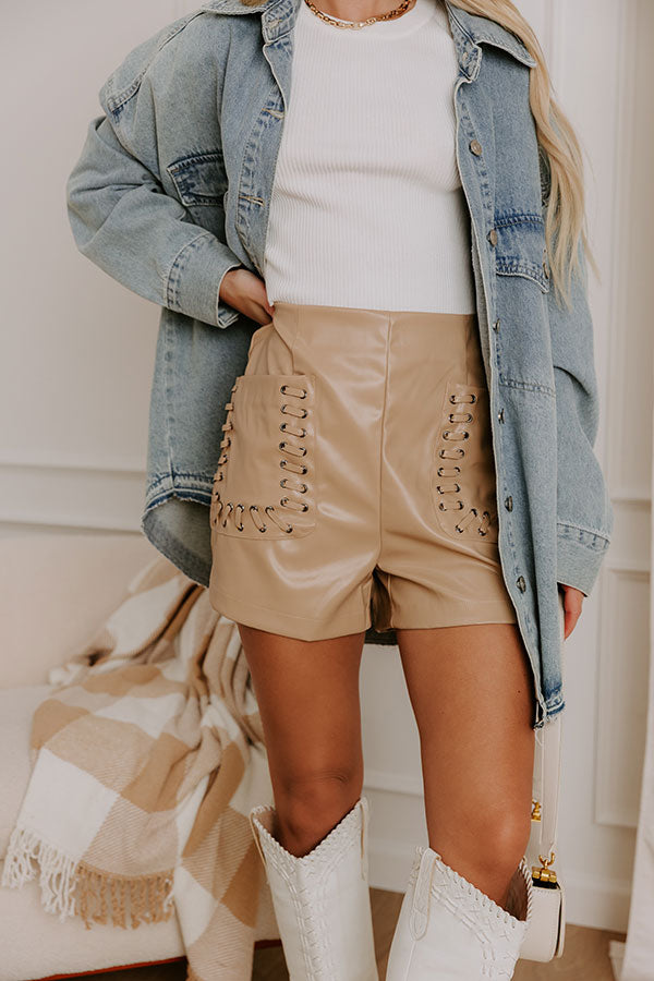 The Kendal High Waist Faux Leather Shorts Image 1
