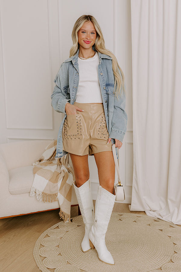 The Kendal High Waist Faux Leather Shorts Image 2