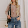Cool Mornings Vintage Wash Henley Top in Chocolate Image 1