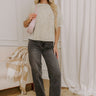 Daily Comfort Vintage Wash Ribbed Tee in Beige Image 1