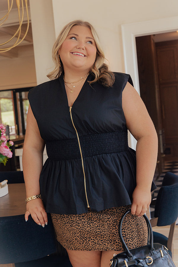 Chic Ensemble Peplum Top in Black Curves Image - 2