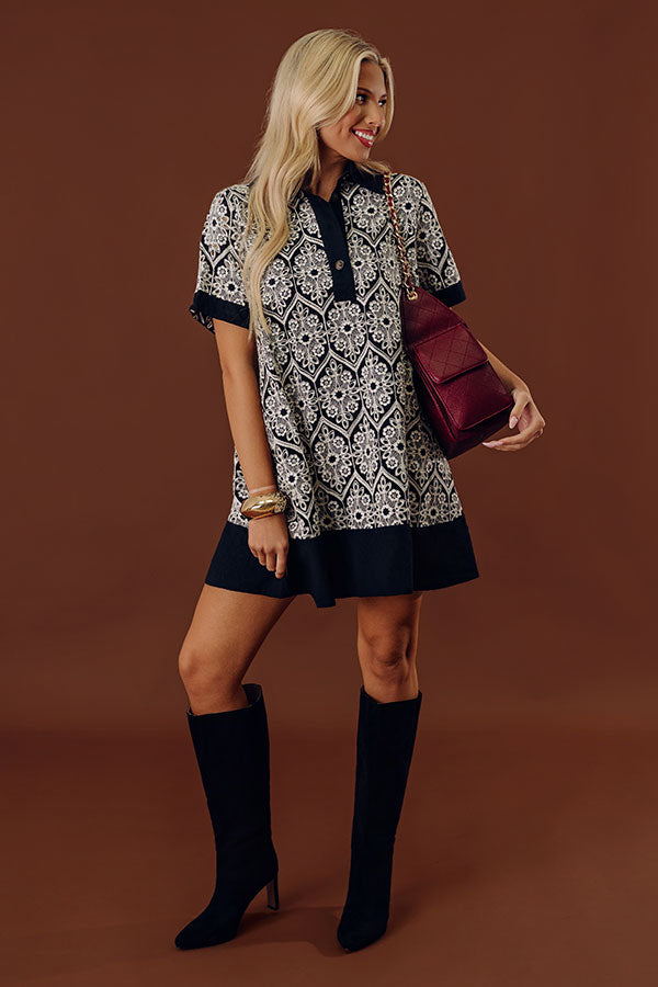 Brunch Plans Ready Eyelet Mini Dress in Black Image - 1